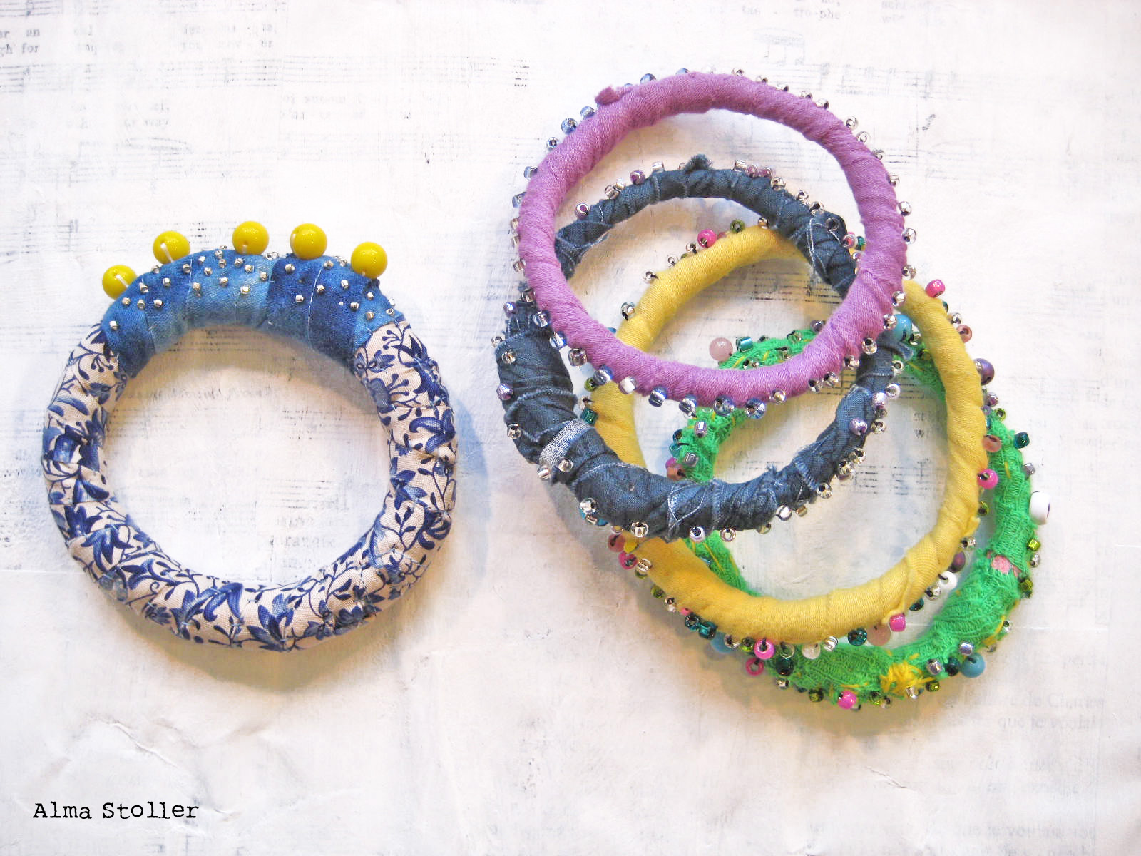 Alma Stoller how to make a fabric bracelet