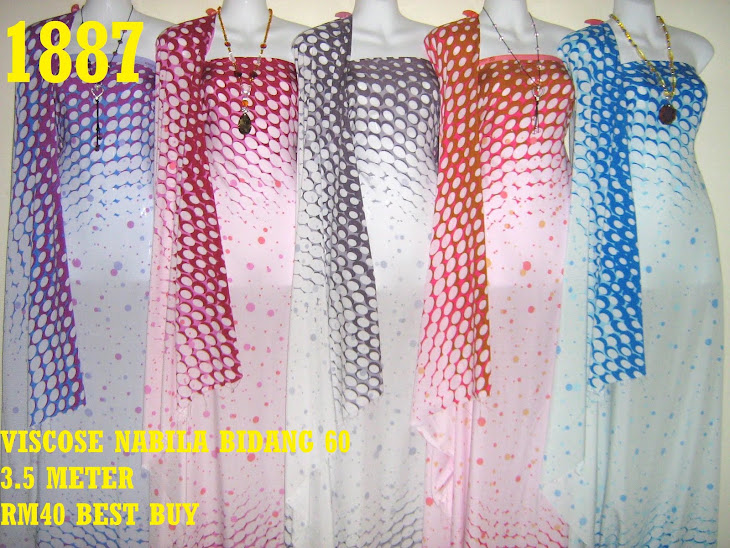 VN 1887: VISCOSE NABILA BIDANG 60 INCI, 3.5 METER, 5 COLORS