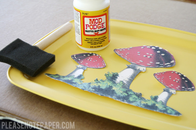 Please Note DIY Mod Podge Serving Tray Makeover