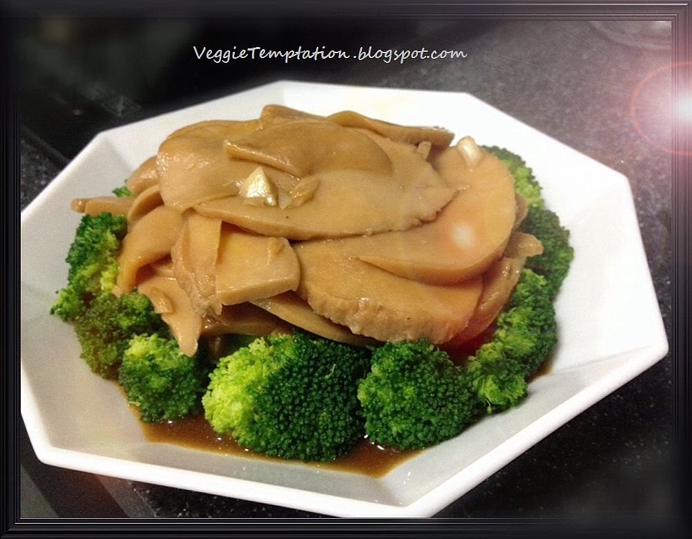♥ Veggie Temptation Vegetarian Abalone in Oyster Sauce with Broccoli