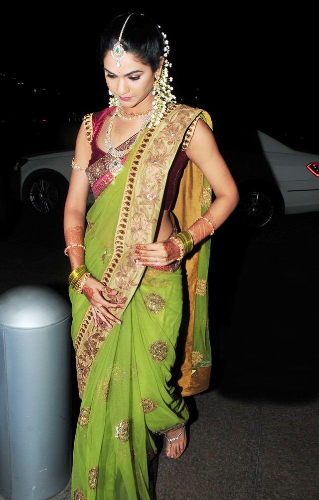 Sneha Hairstyle In Her Wedding Closing F