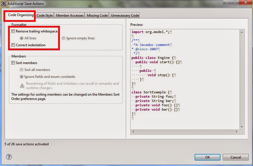El lado oscuro de java Eclipse Mejorar el Codigo al Guardar Editor