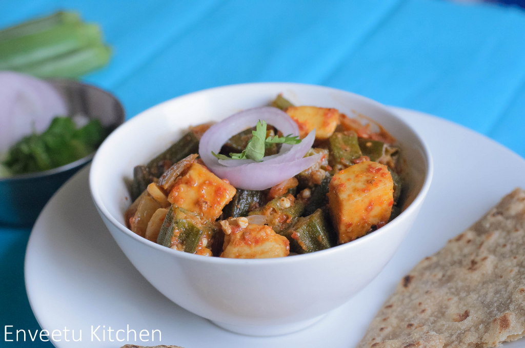 Bhindi Paneer Curry/ Dry Subzi, Okra n Paneer Dry Curry I Camp in my