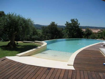Ambiance piscine: Accès au bassin : escalier ou plage