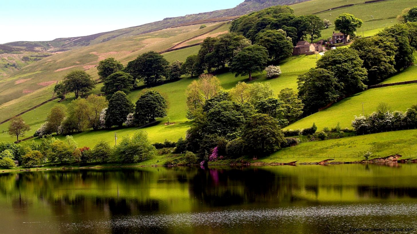 Beautiful Lake down the Valley widescreen wallpaper Wide Beautiful Lake down the Valley widescreen wallpaper Wide