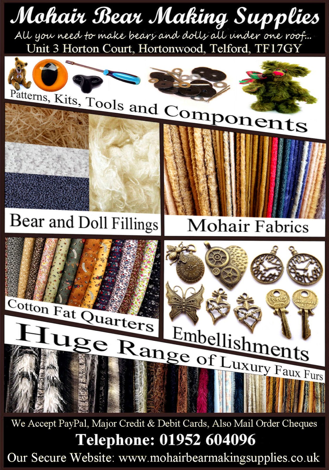 mohair bear supplies