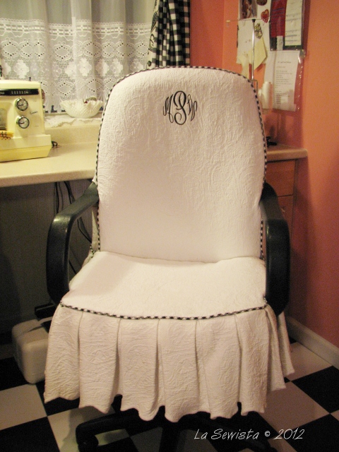 La Sewista Office Chair Slipcover Completed