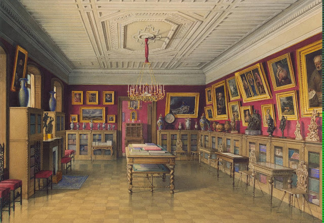 Жюль Мейблюм. Дворец графа П.С.Строганова. Библиотека. 1860