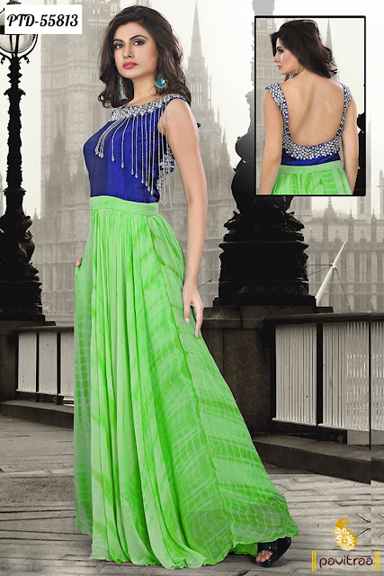 Long Designer Green Silk Cocktail Dress and Heavy Prom Gown for Wedding and Valentine Day