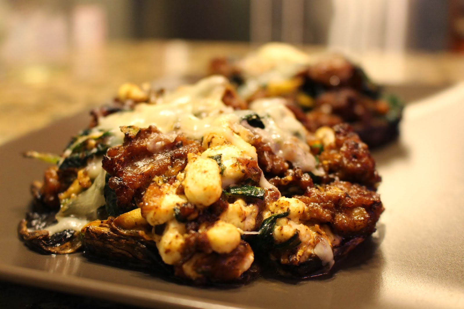 MamiEggroll Recipe Spicy Sausage Stuffed Portabella