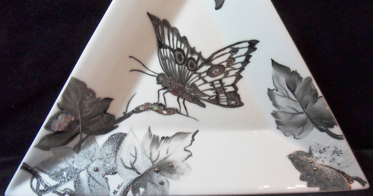 Peinture sur porcelaine Technique brésilienne avec crystal