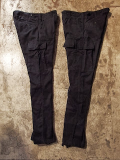 engineered garments matt pant in black coated heavy twill