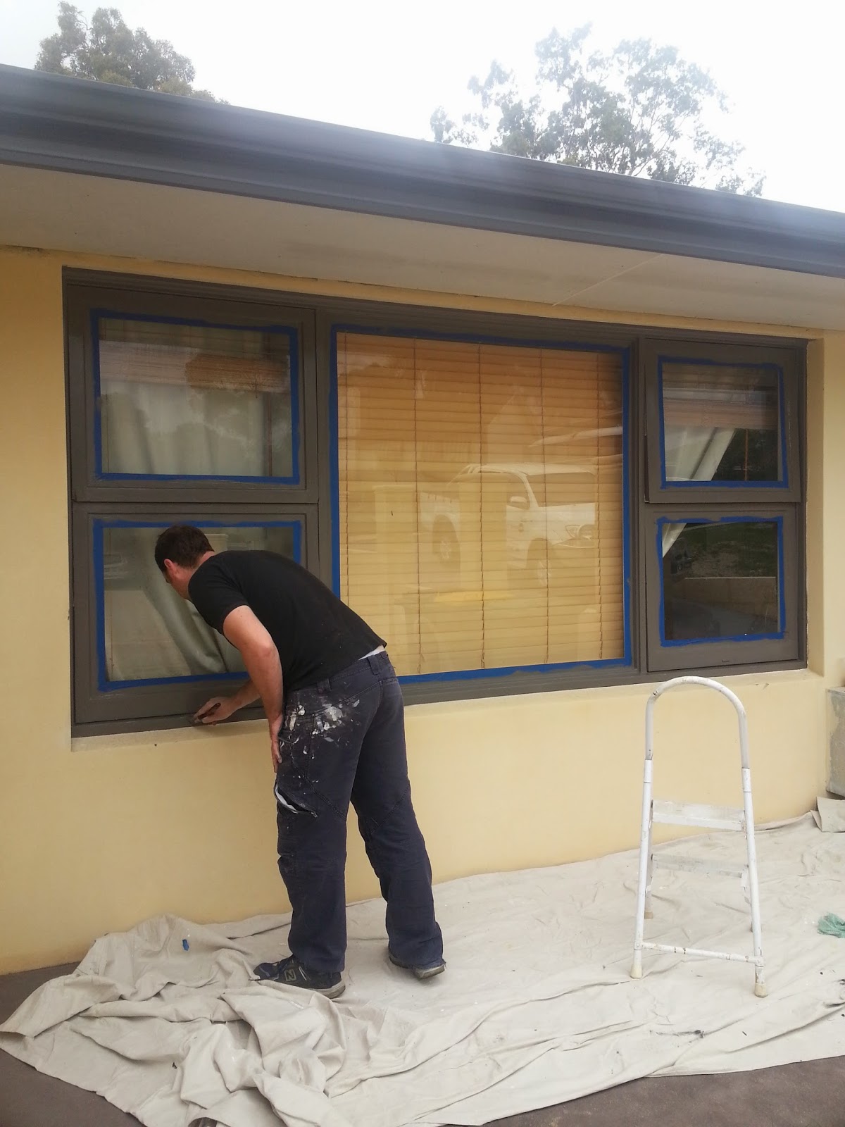 Jarrah Jungle Before and After Window Frames With Dulux Paint