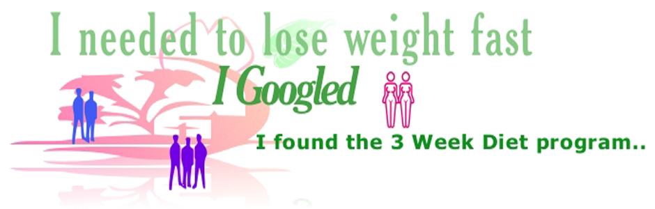I needed to lose weight fast. I Googled. I found the 3 Week Diet program..