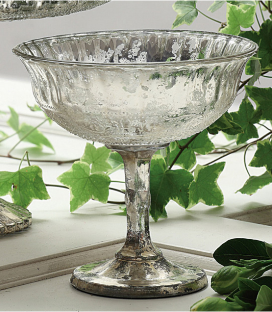 farmhouse musings New Mercury Glass Compote