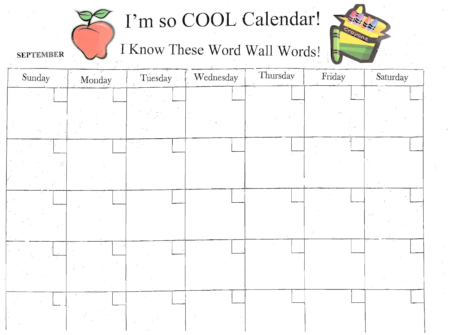 Calendar In Word