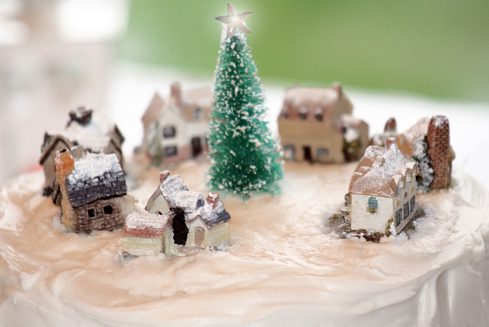 snowy village scene Christmas cakes easy, Christmas cake decorations