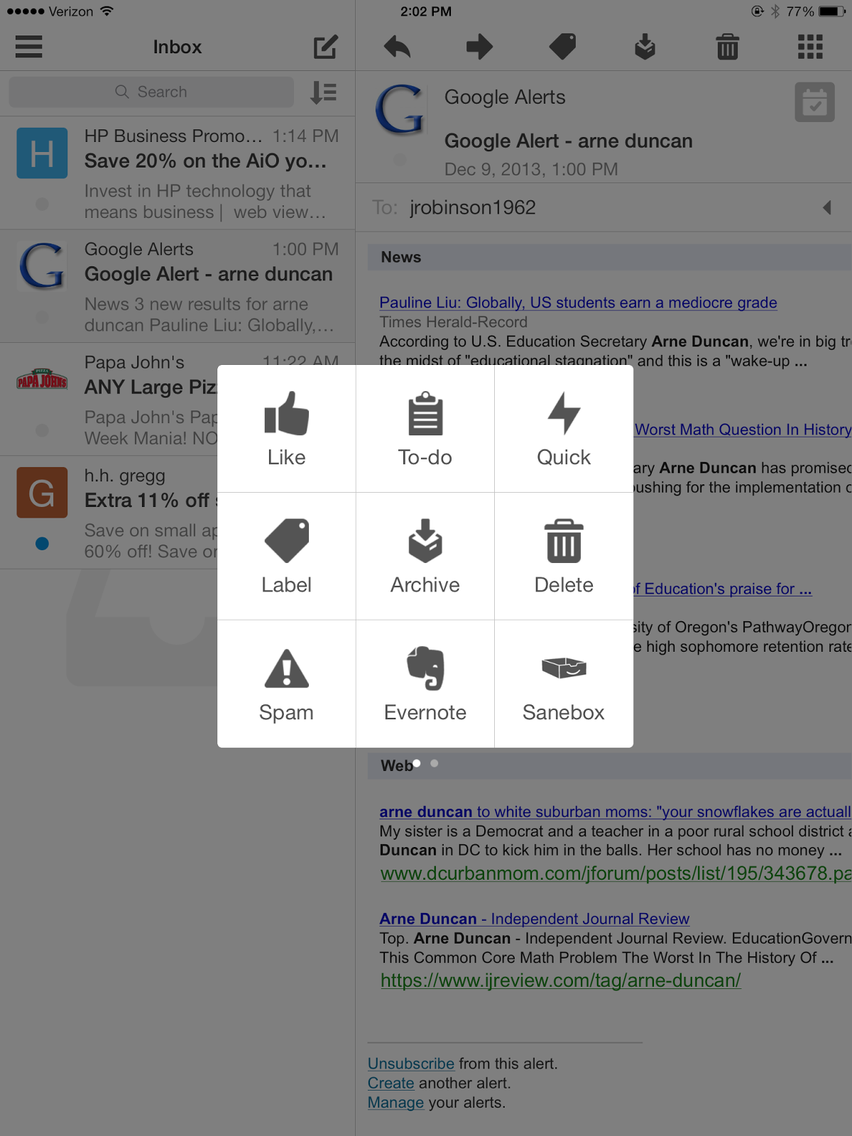 The 21st Century Principal Boxer Email App for iOS Connects to