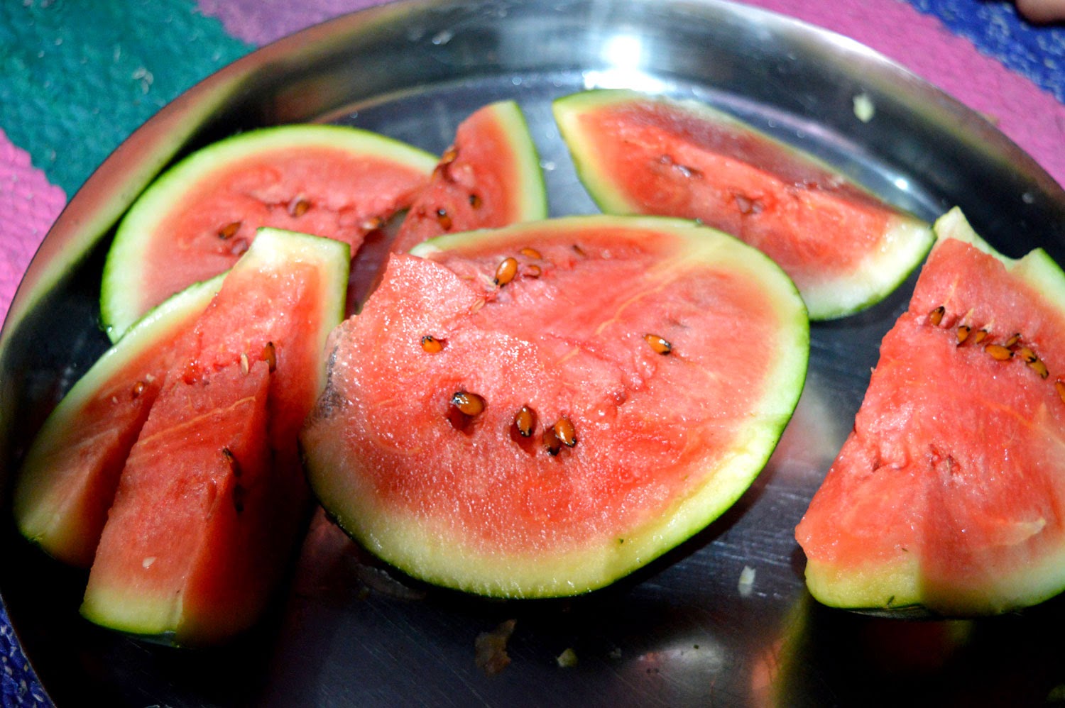 inside the water melon red kernel with sheeds watermelon inside