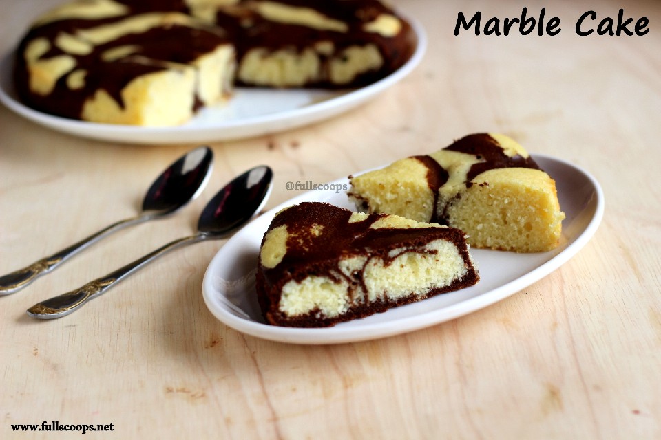 Marble Cake Recipe / Vanilla and Chocolate Marble Cake Full Scoops