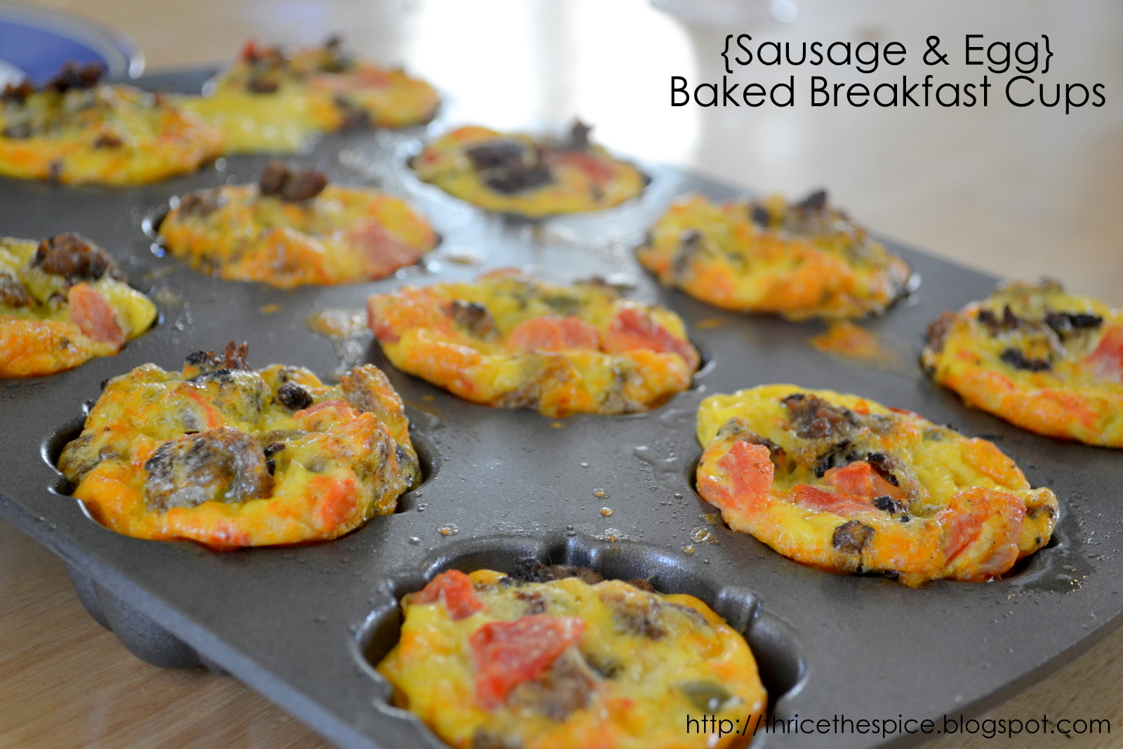 ThriceTheSpice {Sausage & Egg} Baked Breakfast Cups