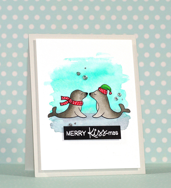 Deck the Halls with Inky Paws - Day 3 - Stephanie Klauck | Holiday Smooches Stamp set by Newton's Nook Designs #newtonsnook