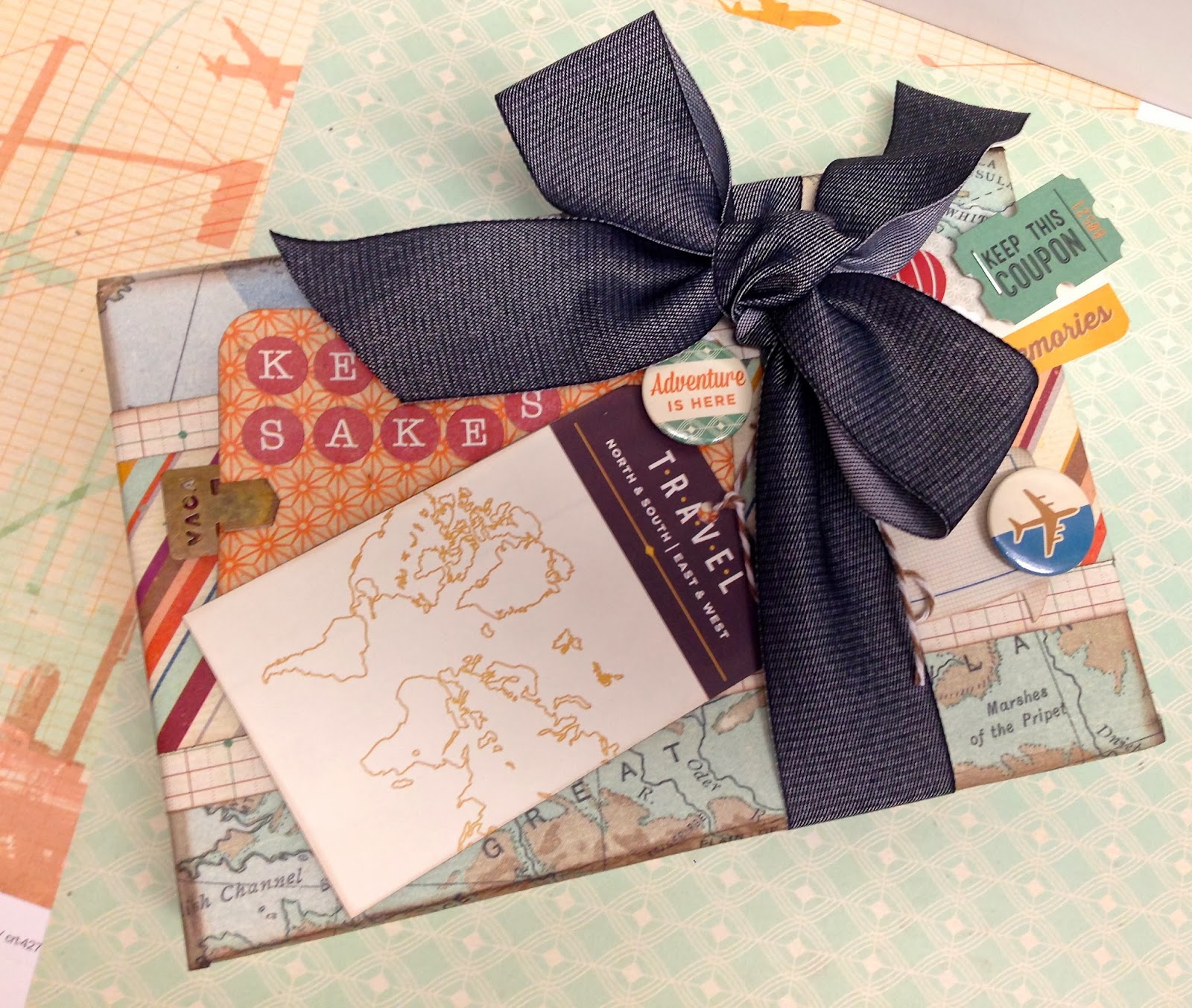 FotoBella Travel Keepsake Box with Basic Grey's Carte Postale Collection