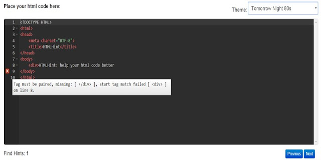 htmlhint-線上檢查 HTML Javascript CSS 語法工具 自動偵測錯誤