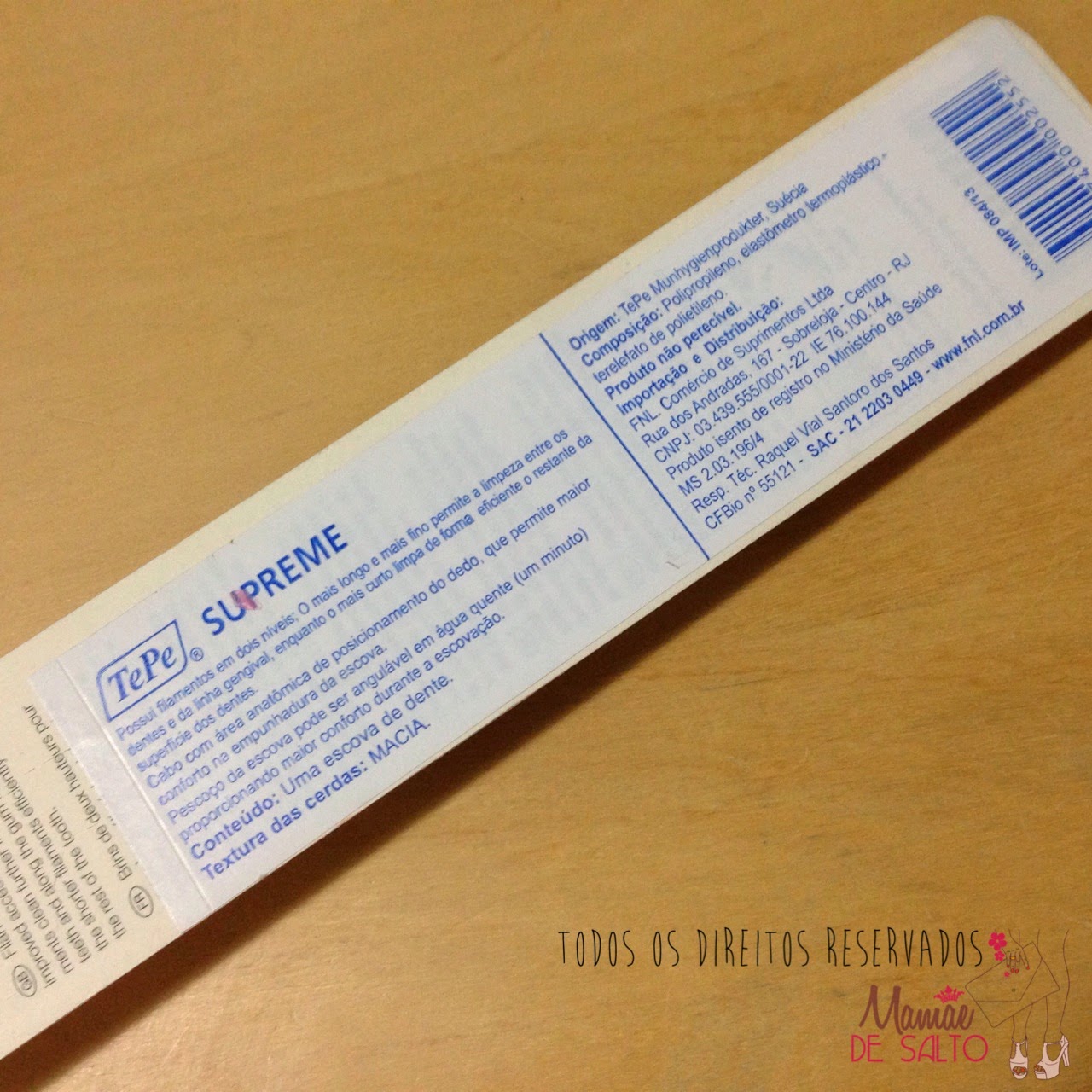 presskit escova de dentes TePe Supreme - todos os direitos reservados ao blog Mamãe de Salto