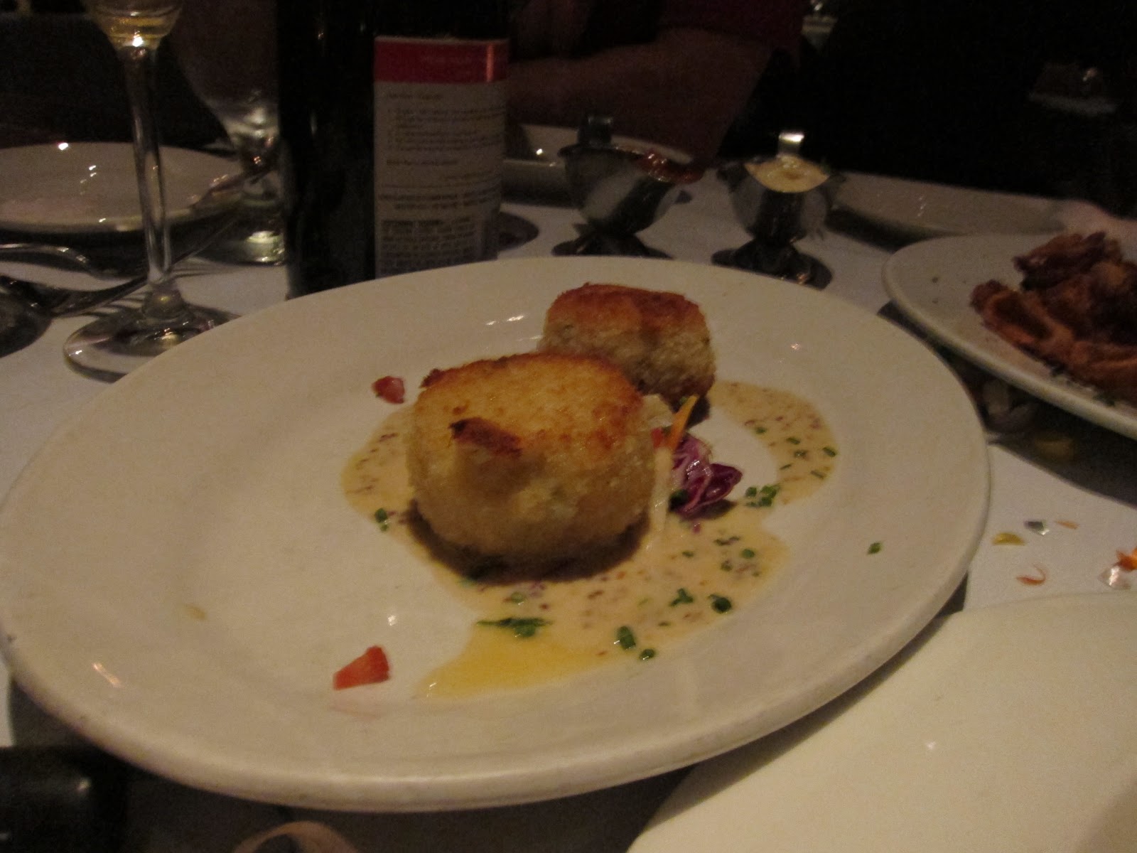 crab cakes belle baking ordered appetizers were