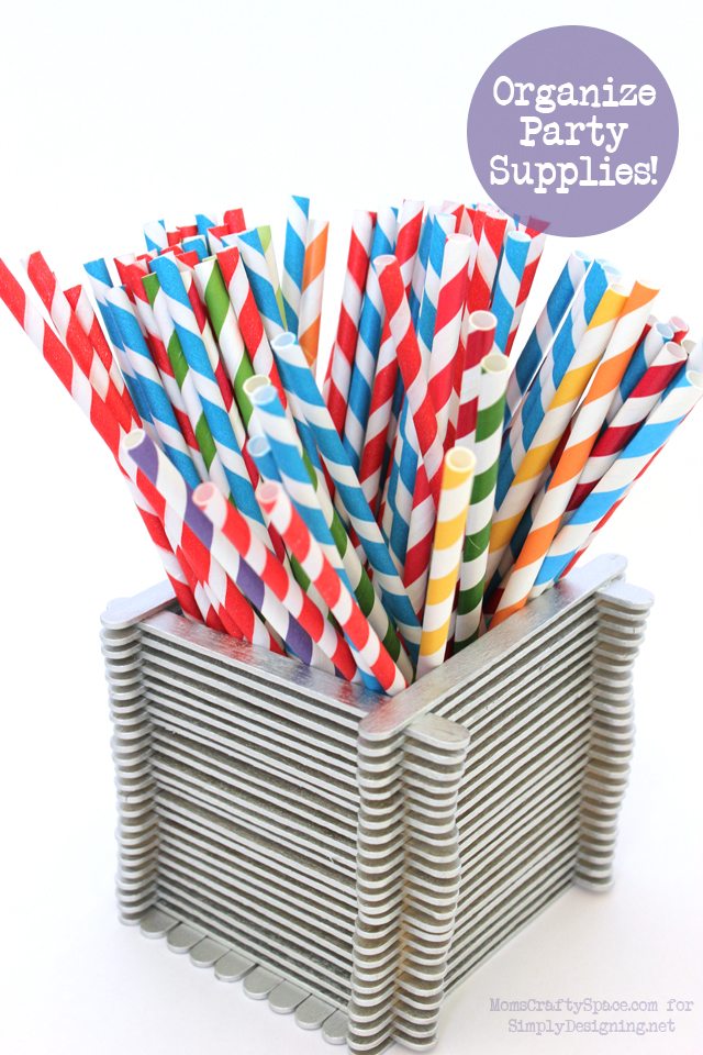 Party Container Set with Popsicle Sticks - this is a really fun kid craft that has so many uses!  #kidcraft #kidactivity #summer