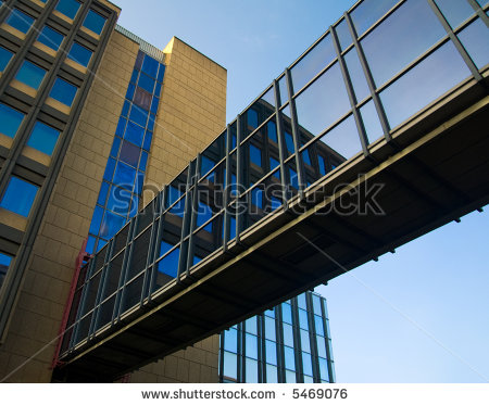 bridges bridges between buildings tree office