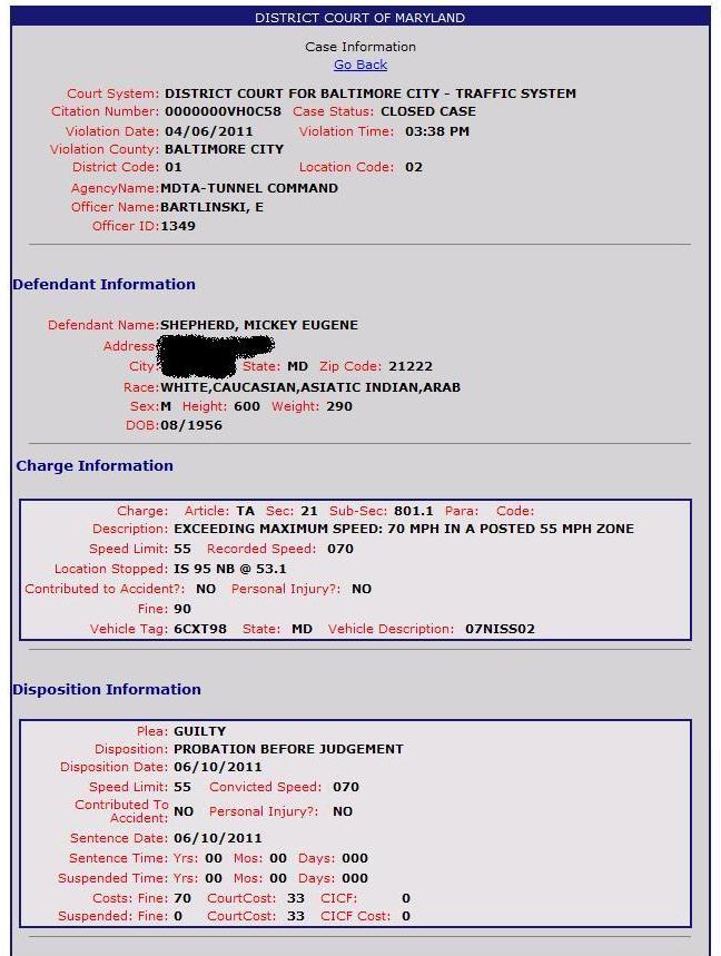 Maryland Drivers Alliance Optotraffic Representative Caught Speeding