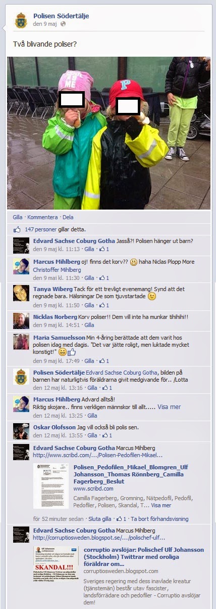 Corruptio Sweden Poliser Patrick Ungsater Och Lotta Vid Sodertalje Polisen Hanger Ut Barn Pa Internet