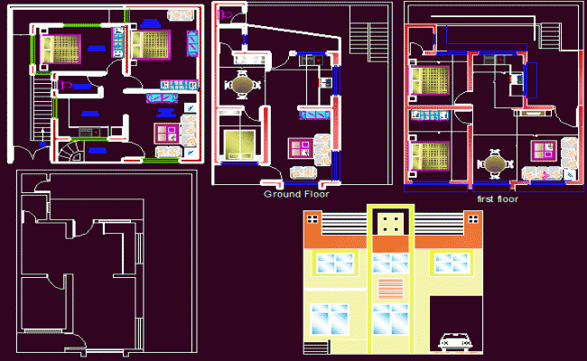 plan maison moderne dwg gratuit