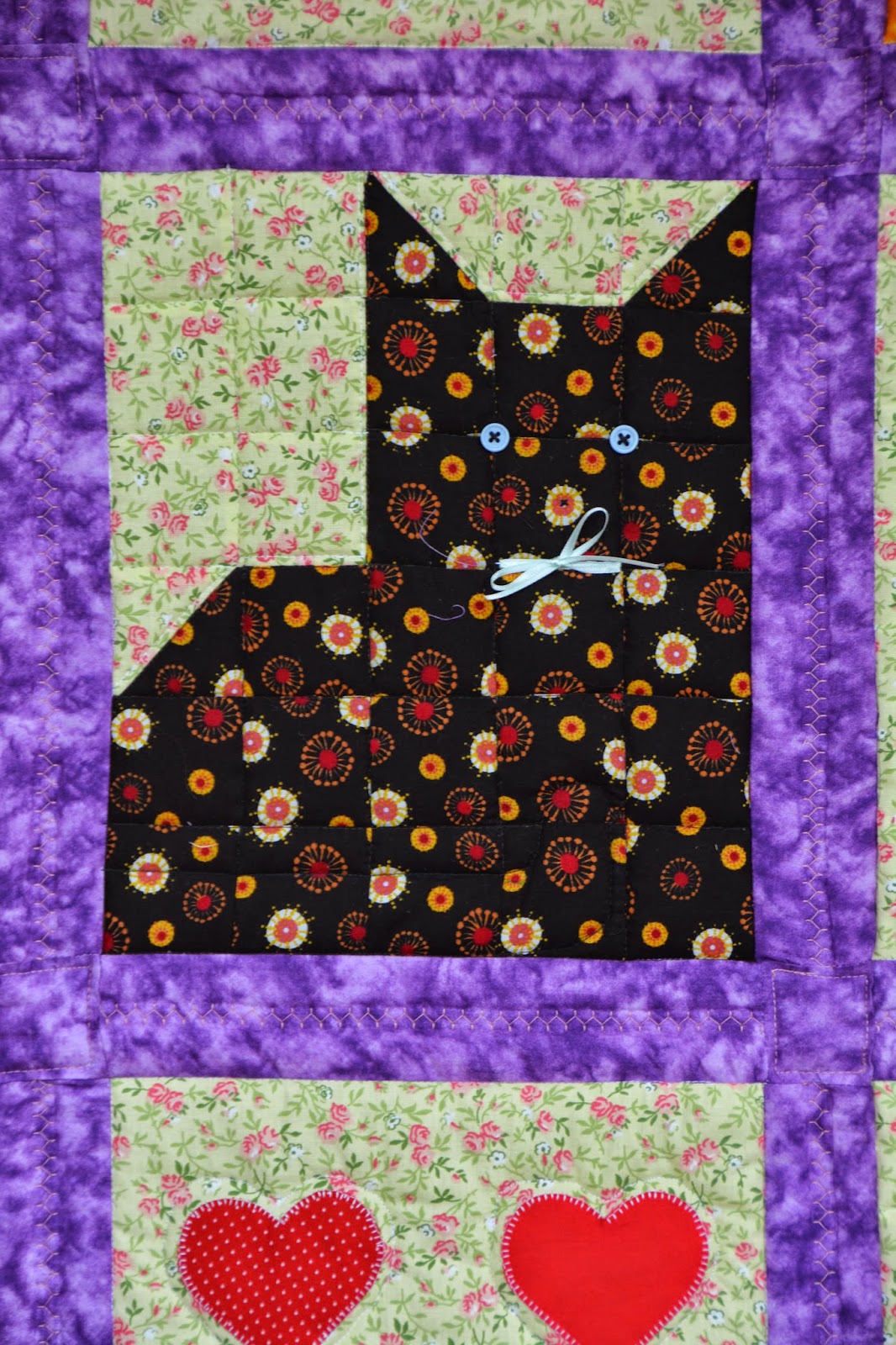 Quiltlogboekcz: poezen en hartjes quilt