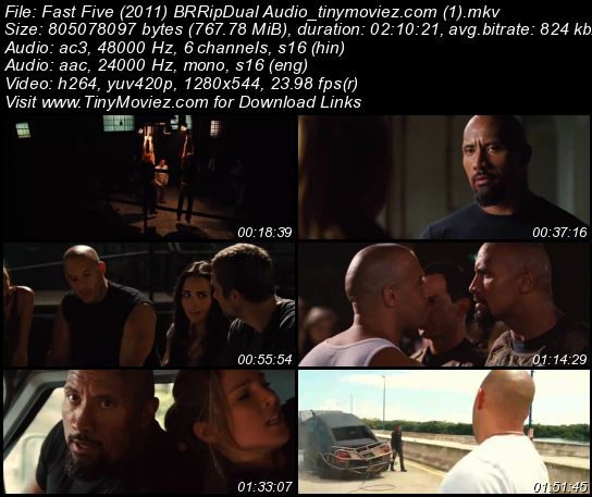 Fast Five (2011) BRRip Dual Audio 750MB
