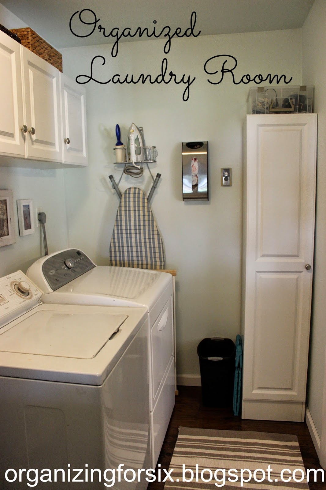 Organizing for Six Organized Laundry Room