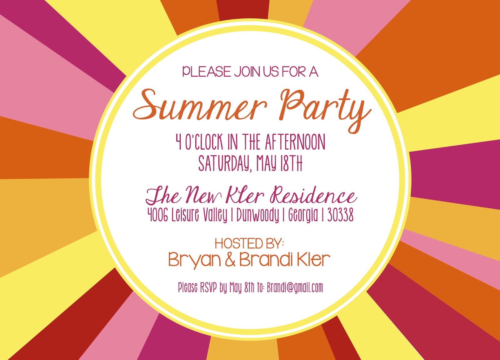 shilo lynn prints kler summer party invitation