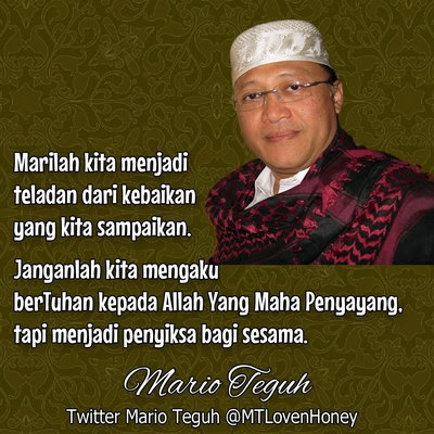 Mario Teguh : Jangan Mengaku Hamba Allah yang Maha Penyayang Tapi Penyiksa Sesama