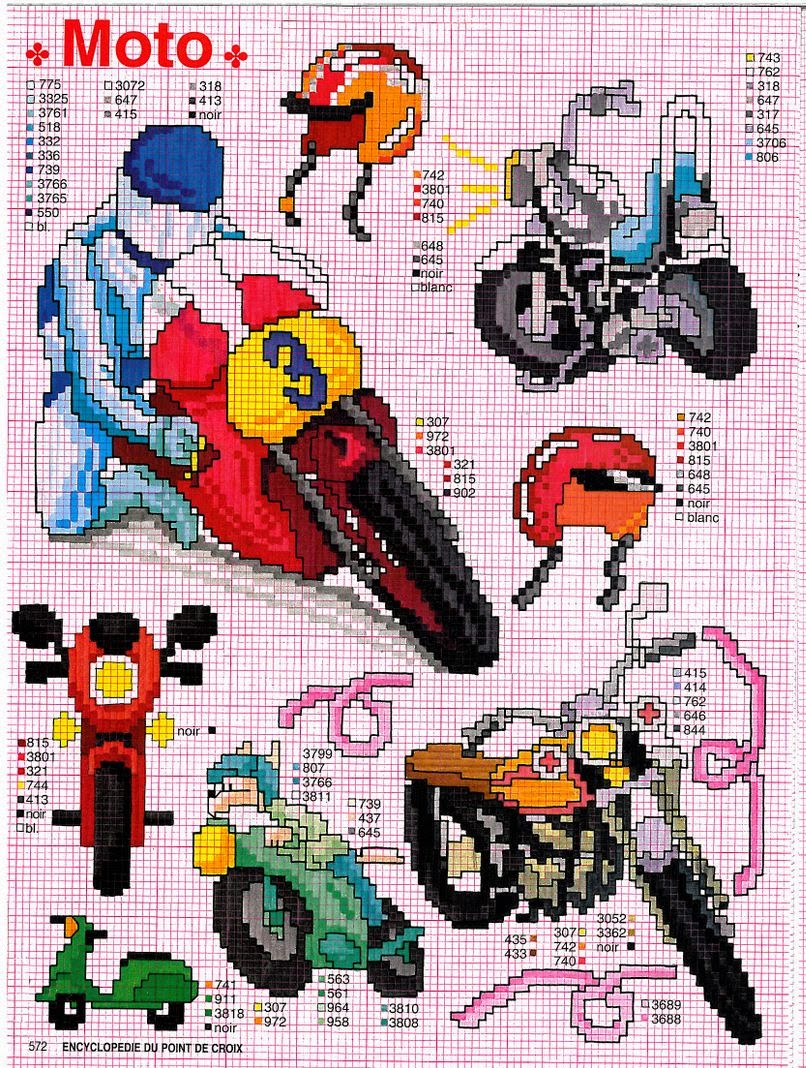 Moto Em Ponto Cruz ♥Meus Gráficos De Ponto Cruz♥: Motocicletas em Ponto Cruz (1° parte)