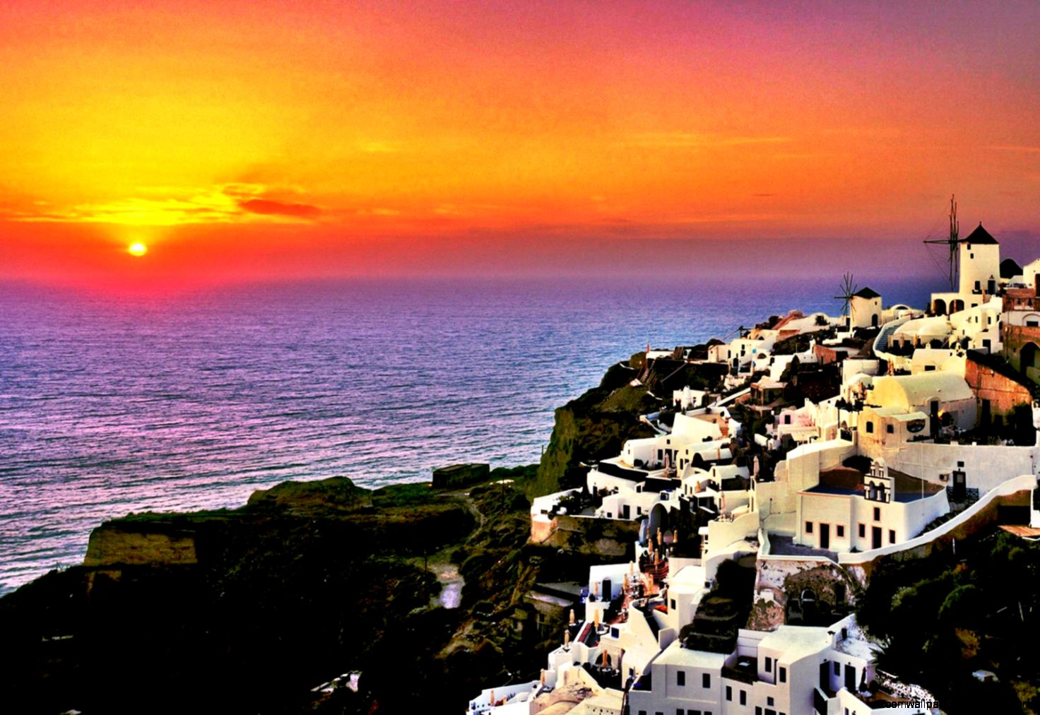 Greece Sunset Wallpaper