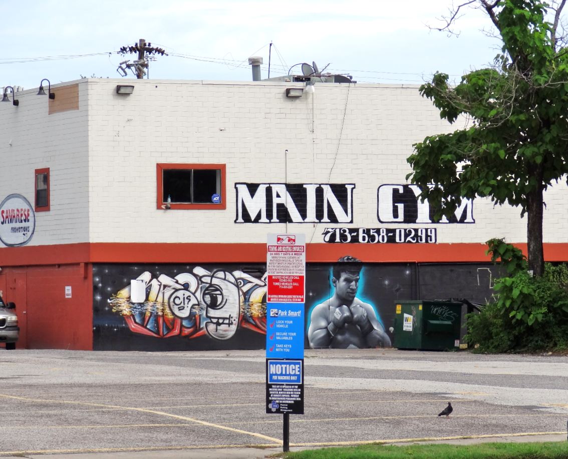 Houston in Pics Main Boxing Gym Bright red fitness venue Downtown (f