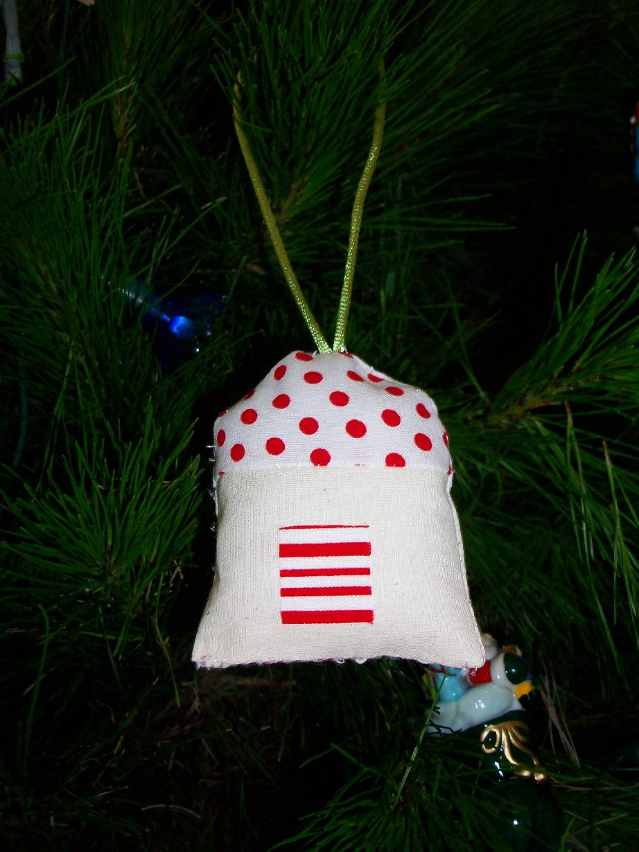 365 DAYS OF PINTEREST CREATIONS day 182 fabric house ornaments for