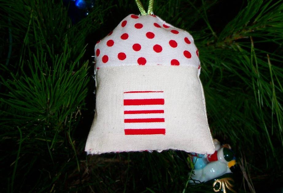 365 DAYS OF PINTEREST CREATIONS day 182 fabric house ornaments for