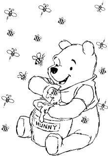 desenho do ursinho pooh para pintar em fraldas