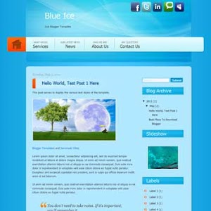 Blue Ice Blogger Template