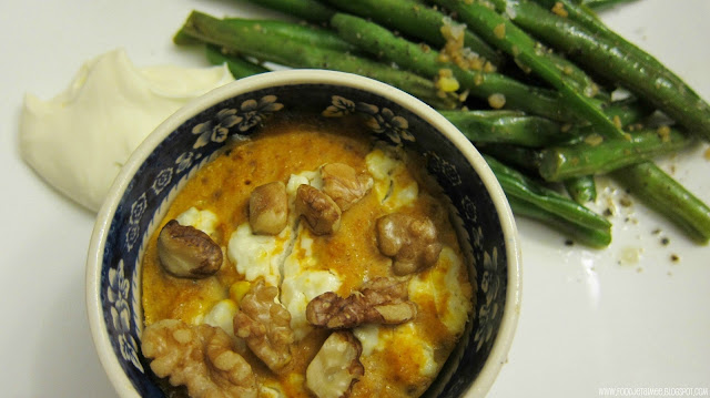 Pumpkin Flans with Chèvre Walnuts