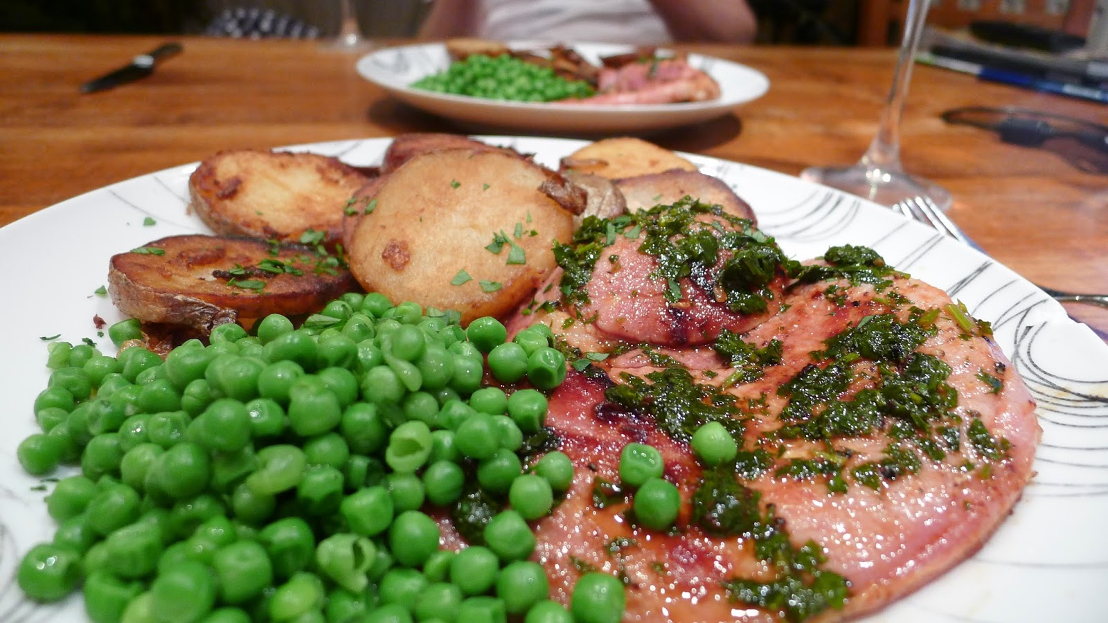 Culinary Adventures in London Gammon with Parsley & Sauté Potatoes