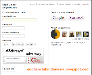 How to Sign Up at English Club.com
